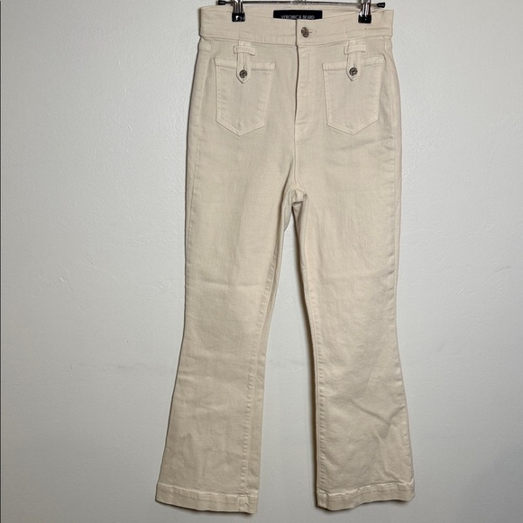 VERONICA BEARD Carson Patch-Pocket Kick-Flare Jean in Ecru size 26 - Picture 2 of 6
